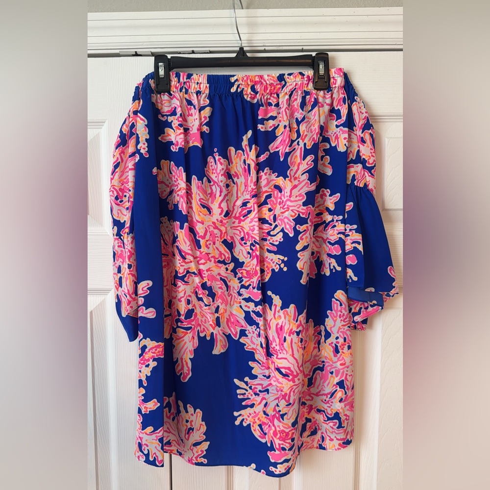 Lilly Pulitzer Flowy Strapless Dress with Sleeves Small NWT
